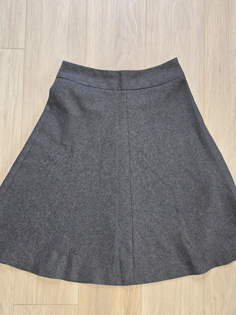Suzy Shier Women's Gray Herringbone Skater Skirt A-Line Office Career Size 3/4 M